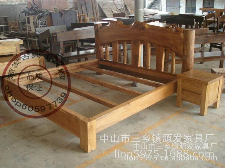 YF0402現(xiàn)貨特價(jià) 實(shí)木原木家具 個(gè)性家具 樟木家具 樟木雙人平板床